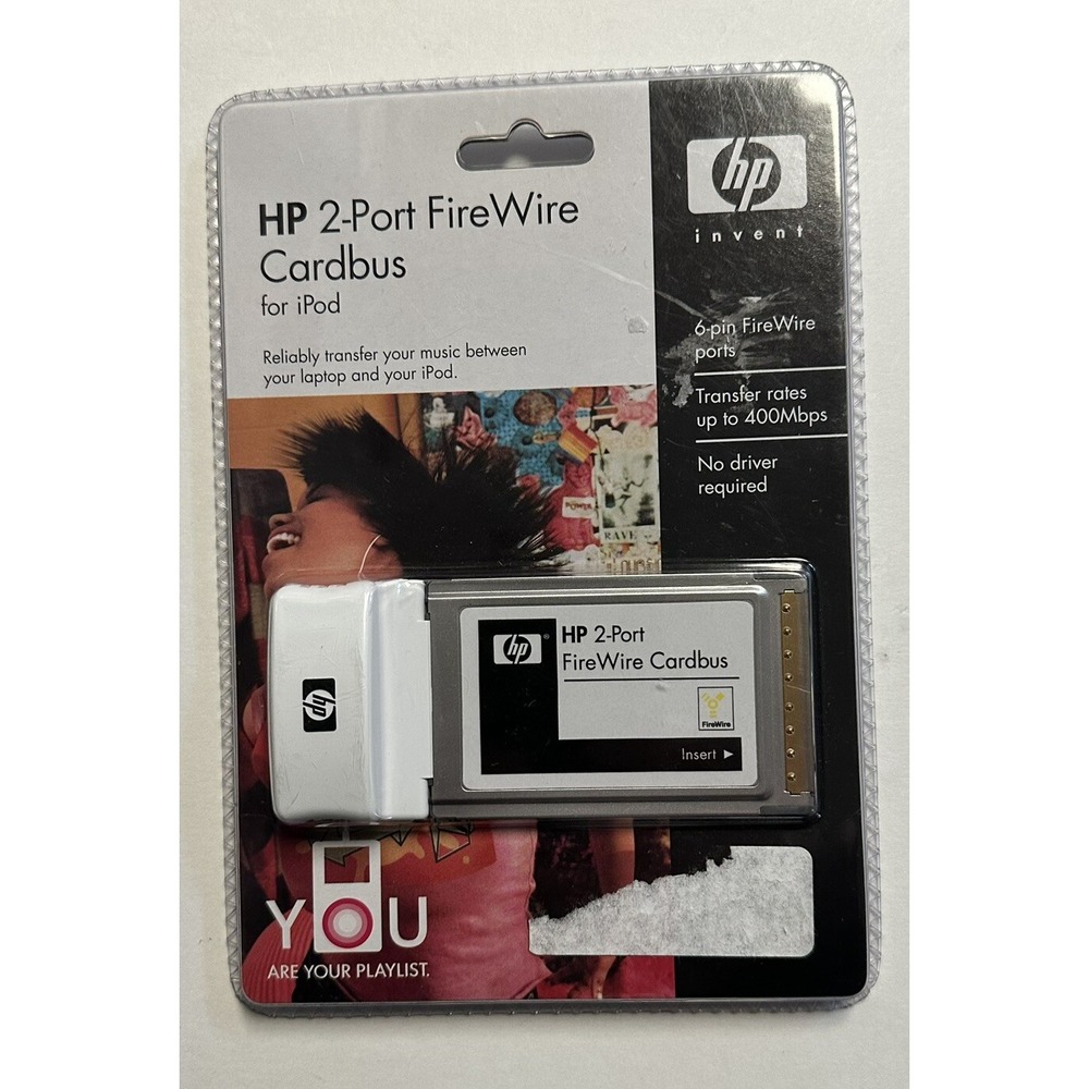 HP 2 Port Fire Wire Cardbus for iPod 2005 NEW NOS